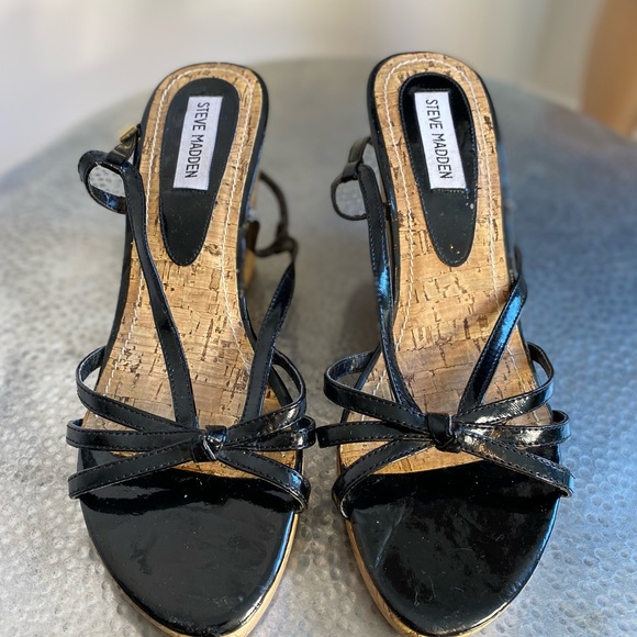 Steve Madden Cork Strap Wedges Size 10 - Picture 9 of 9